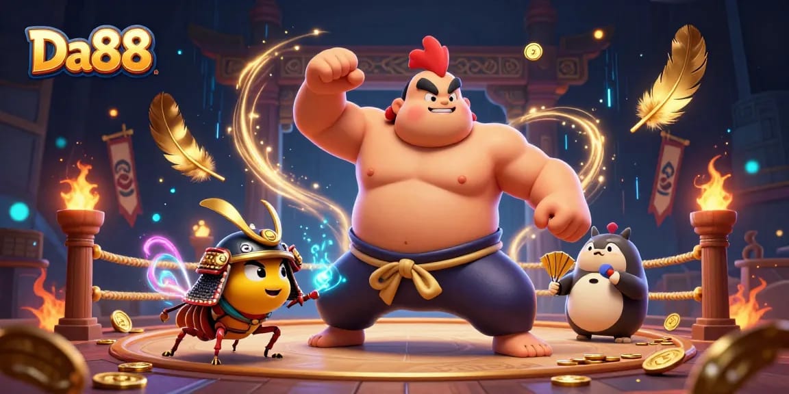 Bet on Da88 and witness intense action with sumo wrestlers and samurai cricket in a thrilling arena.