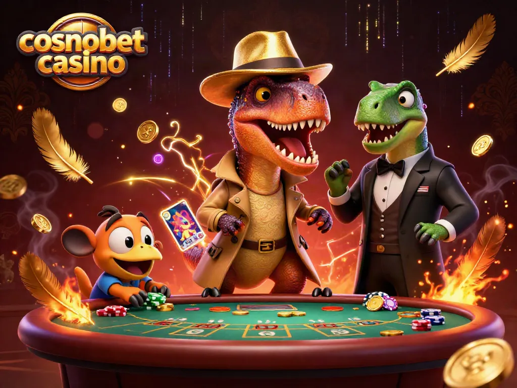 Experience thrilling action at cosmobet casino with a velociraptor card counter and games galore.