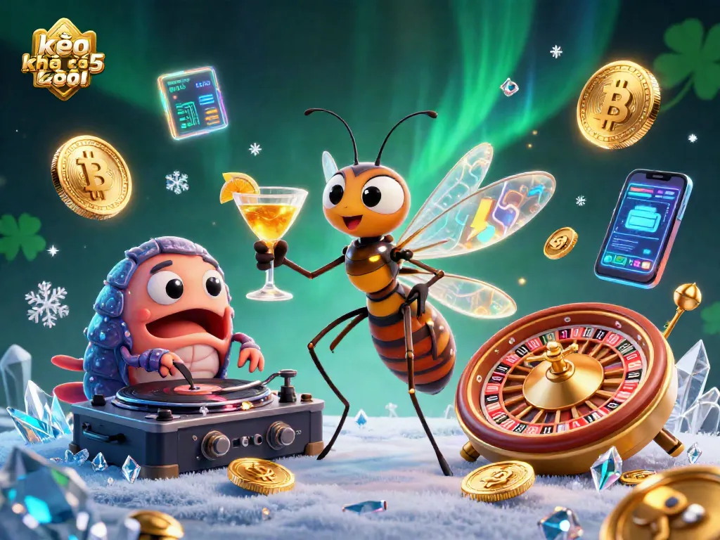 Bet on kèo nhà cái 5 with a vibrant casino illustration featuring a unique mascot and dynamic elements.
