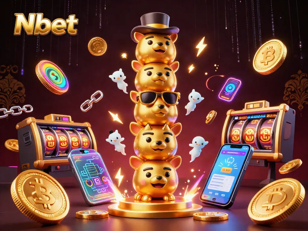 Nbet energizes players with lively 3D casino visuals and vibrant cryptocurrency elements in a dynamic gaming atmosphere.