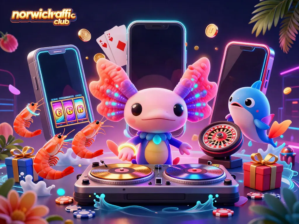 Experience the vibrant energy of Norwich Traffic Club gaming with lively characters and casino elements.