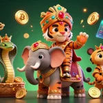 xem thêm exciting slot game action with a jewel-encrusted scene filled with glowing coins and dynamic characters