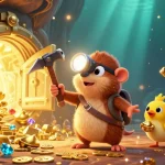 bongdalu illustrates a vibrant treasure scene with characters mining hidden gems and gold.