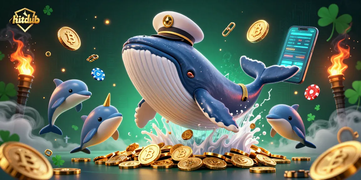 Experience the excitement of hitclub with a captivating scene of a whale and playful dolphins among casino elements.