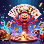 Experience the thrill of motchill4 com with a vibrant casino illustration featuring a animated dealer and high-rollers.