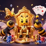 Experience excitement with 188v in a vibrant, action-filled casino-themed illustration featuring thrilling gaming elements.