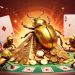 Experience the thrill of lô đề online with animated golden beetles delivering luck and fortune.